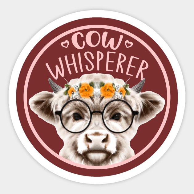 Cow Whisperer Shirt, Crazy Cow Lady, Highland Cow Shirt, Cow Gifts for Her, Heifer Shirt, Farm T-shirt, Ranch Tee, Cute Cow Shirt, Boho Tee, Farmer T Shirt, Cow Lovers T-Shirt, Cow Farmer T-shirt, Farmer Girls Shirts Sticker by GraviTeeGraphics